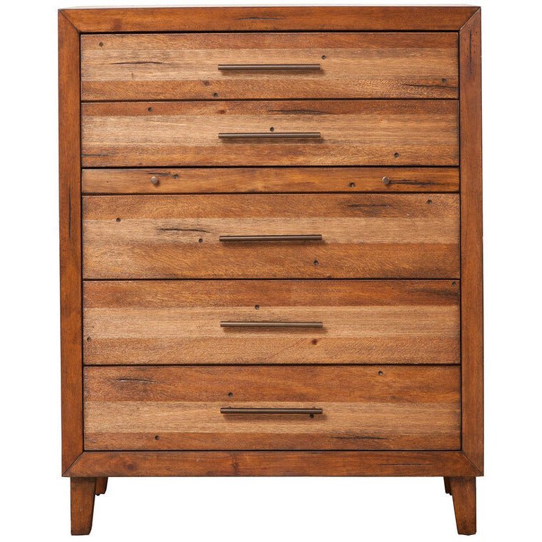 Trinidad Mahogany 5-Drawer Chest with Pull-Out Writing Shelf – view 3