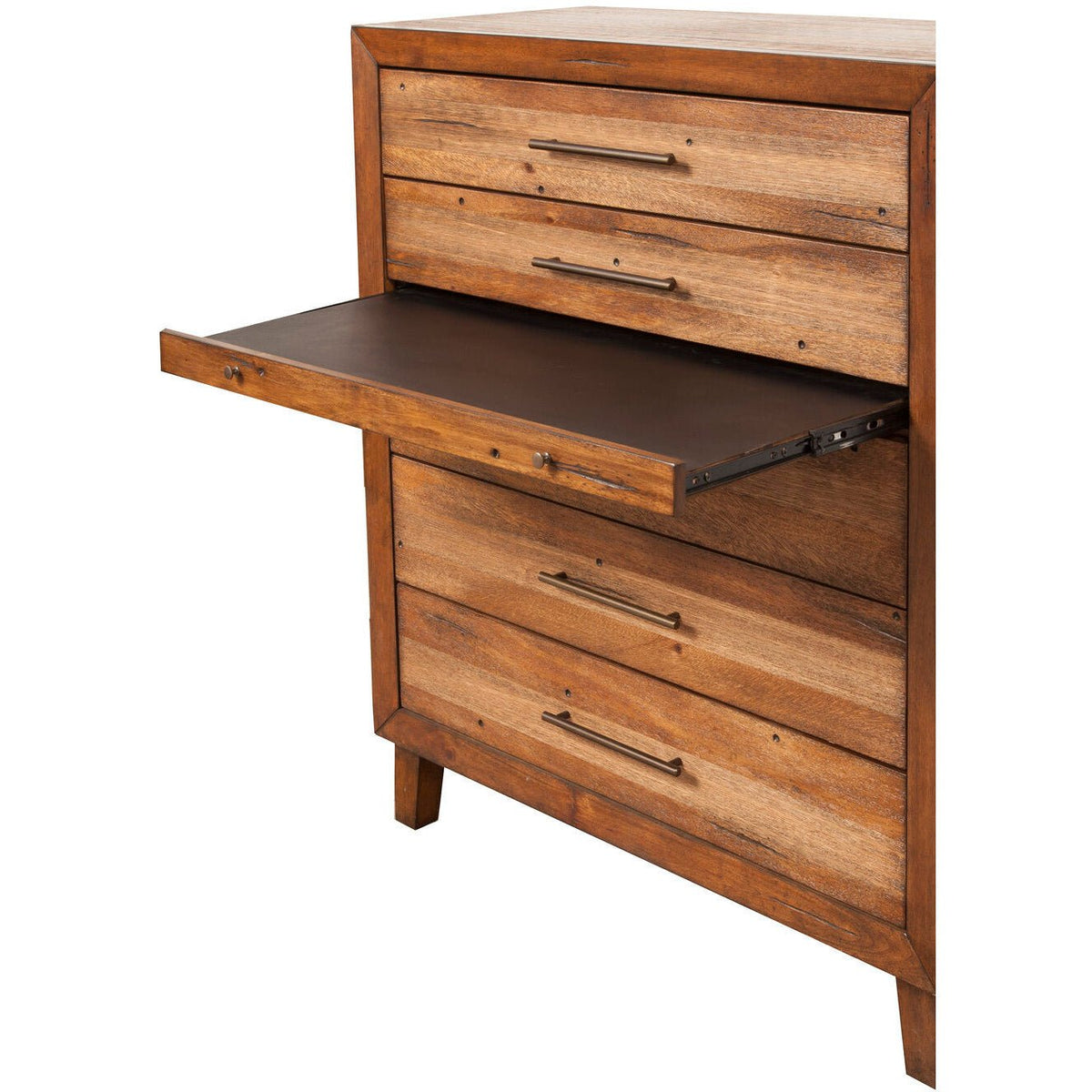 Trinidad Mahogany 5-Drawer Chest with Pull-Out Writing Shelf – view 4