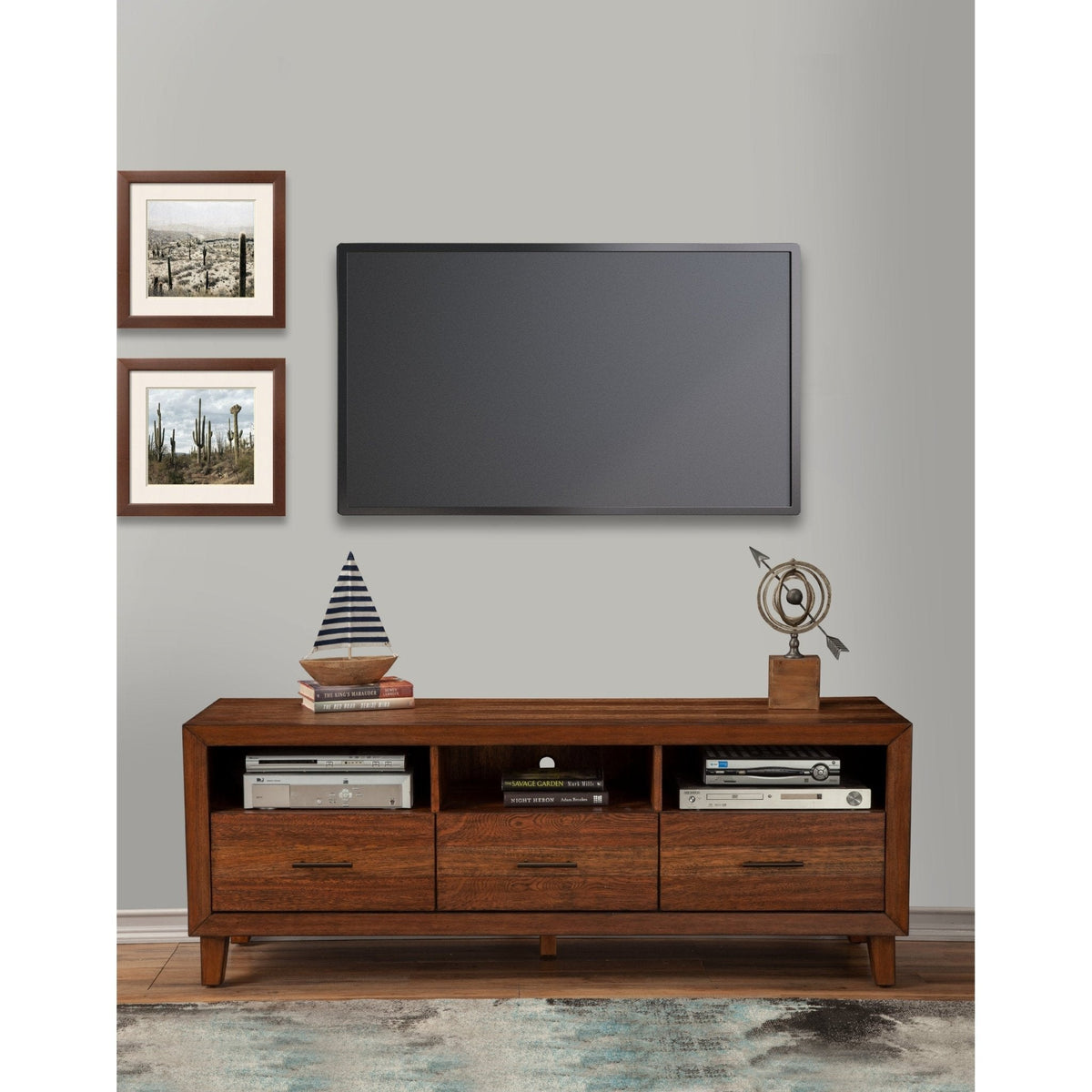 Solid Indonesian Wood Trinidad TV Console with Storage