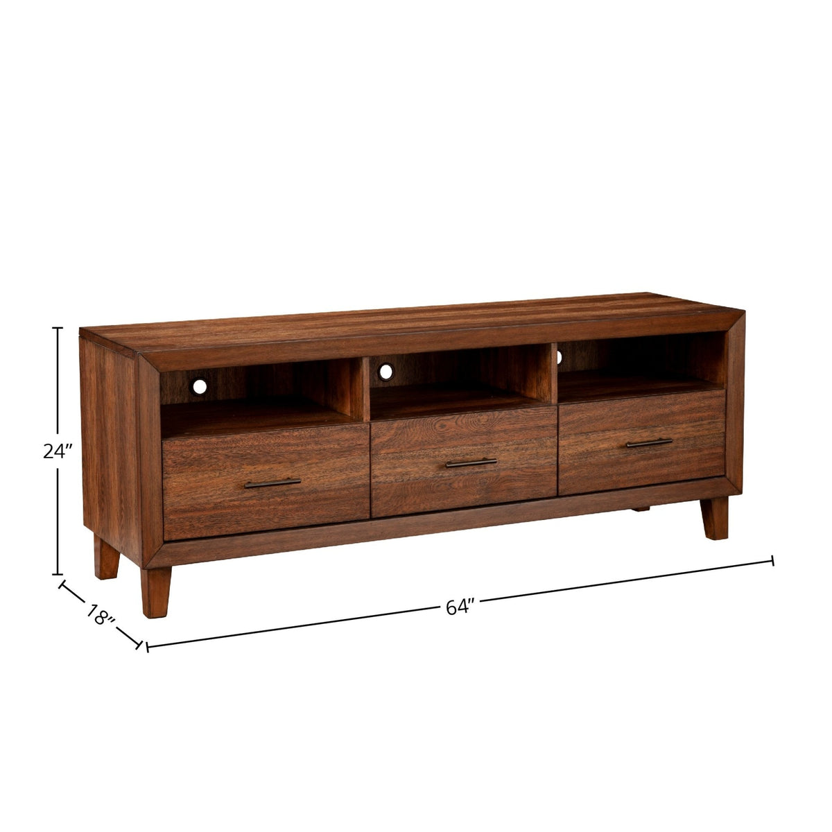 Trinidad Solid Wood TV Console in Toffee Finish – view 11