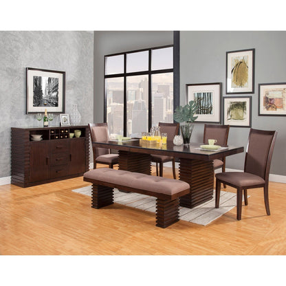 Trulinea Acacia Wood Sideboard with Wine Holder, Dark Espresso – view 3