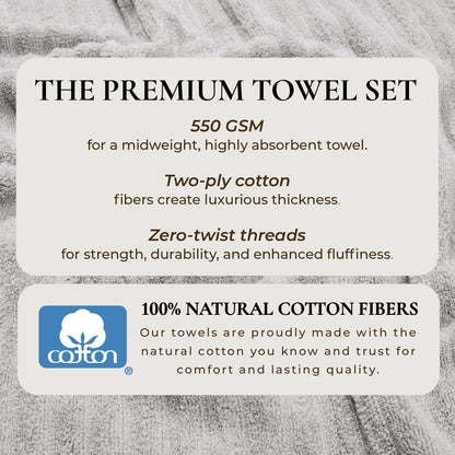 Karina Collection Luxury Combed Cotton Ribbed Bath Towel Set – view 104