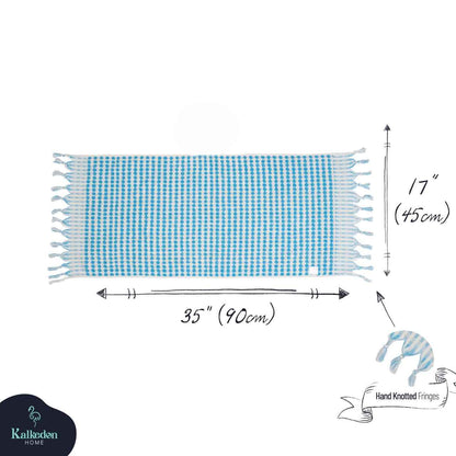 Pom Pom Organic Turkish Cotton Hand Towel, Handwoven 17 x 35 Inch – view 4