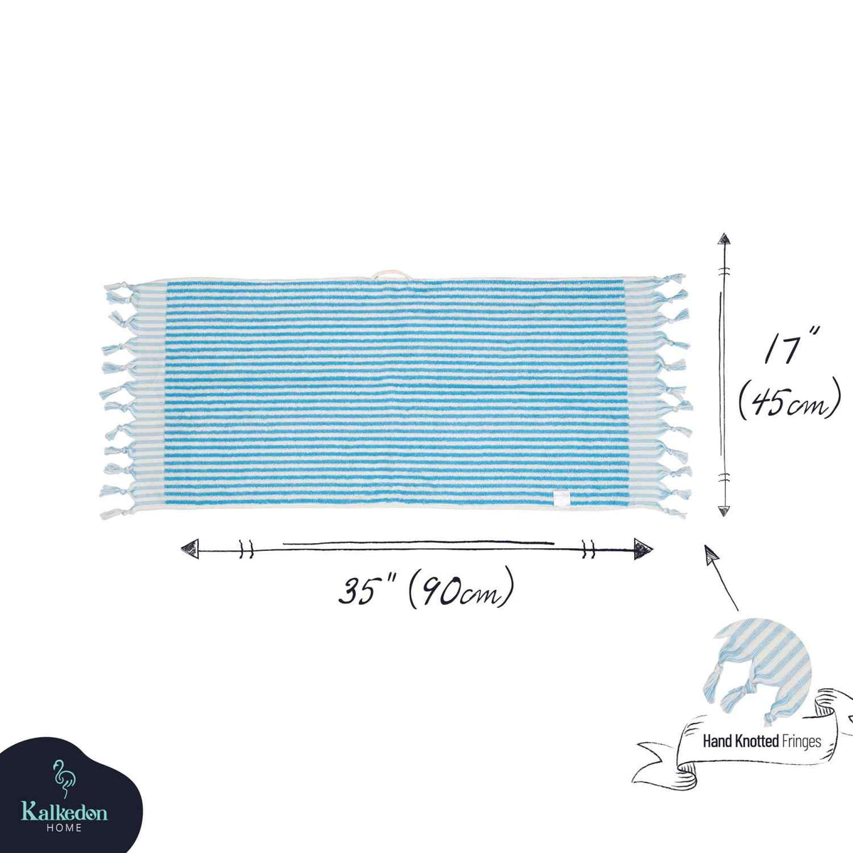 Striped Organic Turkish Cotton Hand Towel, Long 17 x 35 Inch – view 34