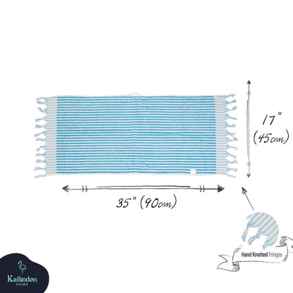 Striped Organic Turkish Cotton Hand Towel, Long 17 x 35 Inch – view 34