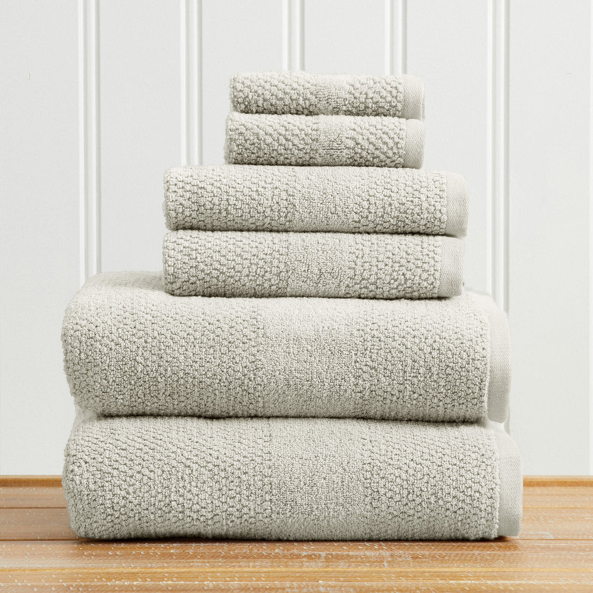 100% Cotton Rice Weave Textured Bath Towel Set – Marbella Collection – view 43