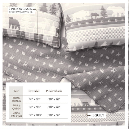 Rustic Woodland Landscape Reversible Quilt Set – Matthew Collection – view 15