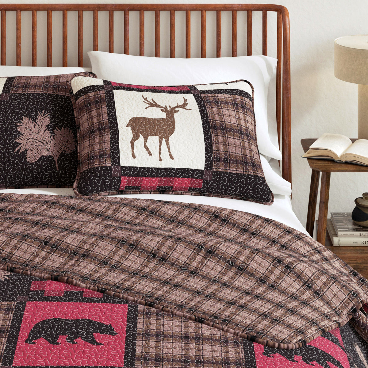 Reversible Plaid Lodge Quilt Set with Shams – Stonehurst Collection – view 18