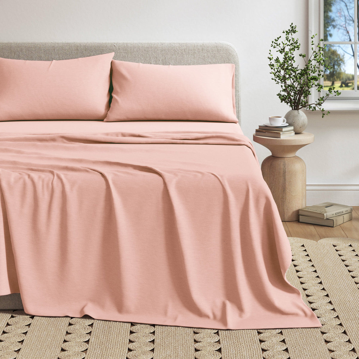 Heathered Jersey Knit Sheet Set – Carmen Collection – view 36