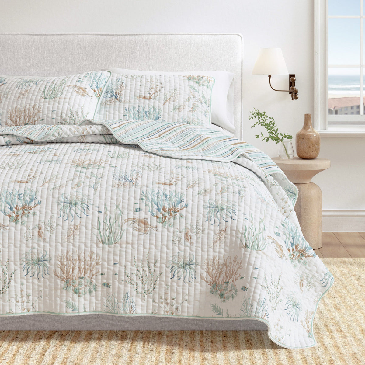 Aqua Grove Watercolor Cotton Quilt Set – Santa Barbara Collection – view 6