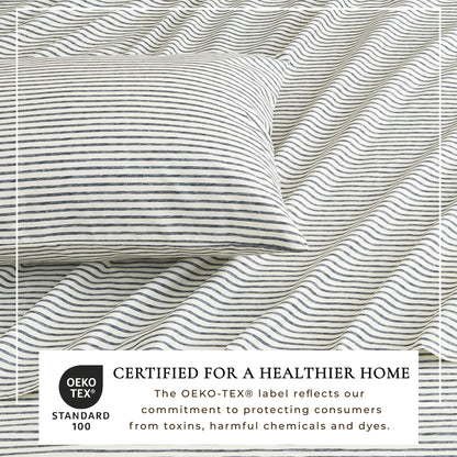 Brushed Microfiber Striped Sheet Set – Evette Collection – view 31