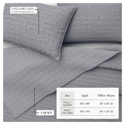 Garment-Washed Cotton Waffle Weave Quilt Set – Genevieve Collection – view 39