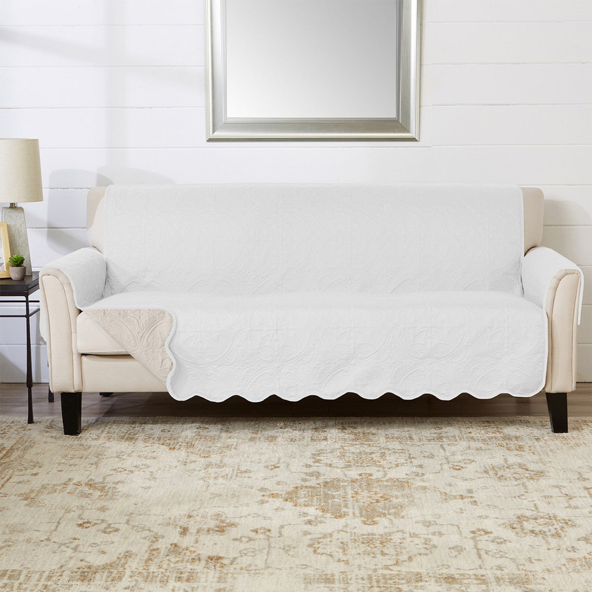 Medallion Stitch Furniture Protector – Elenor Collection Sofa Cover – view 19