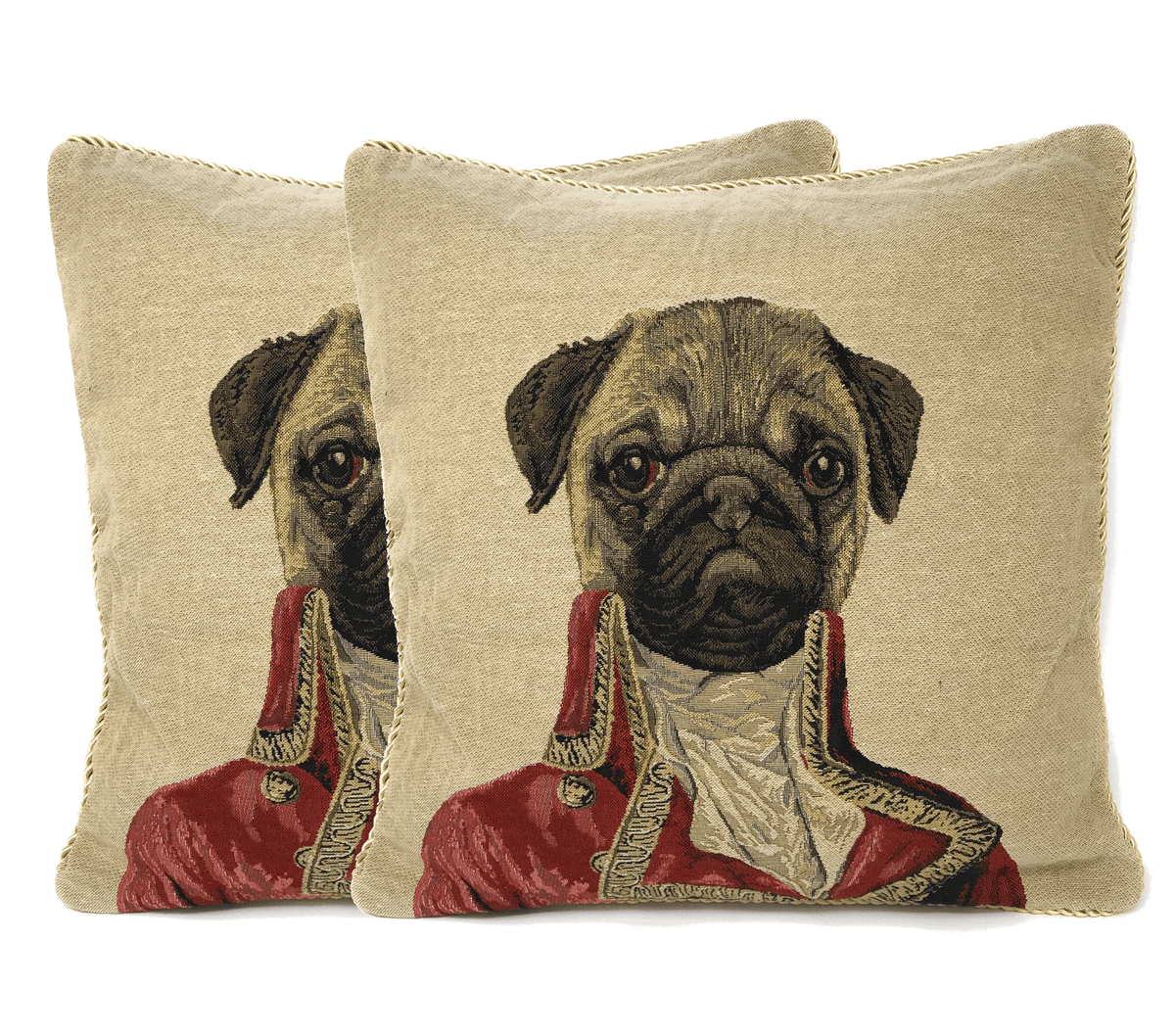 Napoleon Bonaparte Pug Vintage Tapestry Throw Pillow Cover, 18 x 18 – view 9