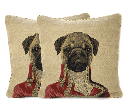 Napoleon Bonaparte Pug Vintage Tapestry Throw Pillow Cover, 18 x 18 – view 9