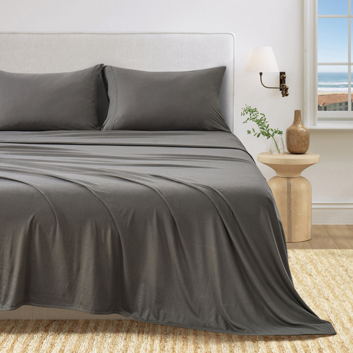 100% Organic Cotton Jersey Knit Sheet Set, Soft and Stretchy – view 25