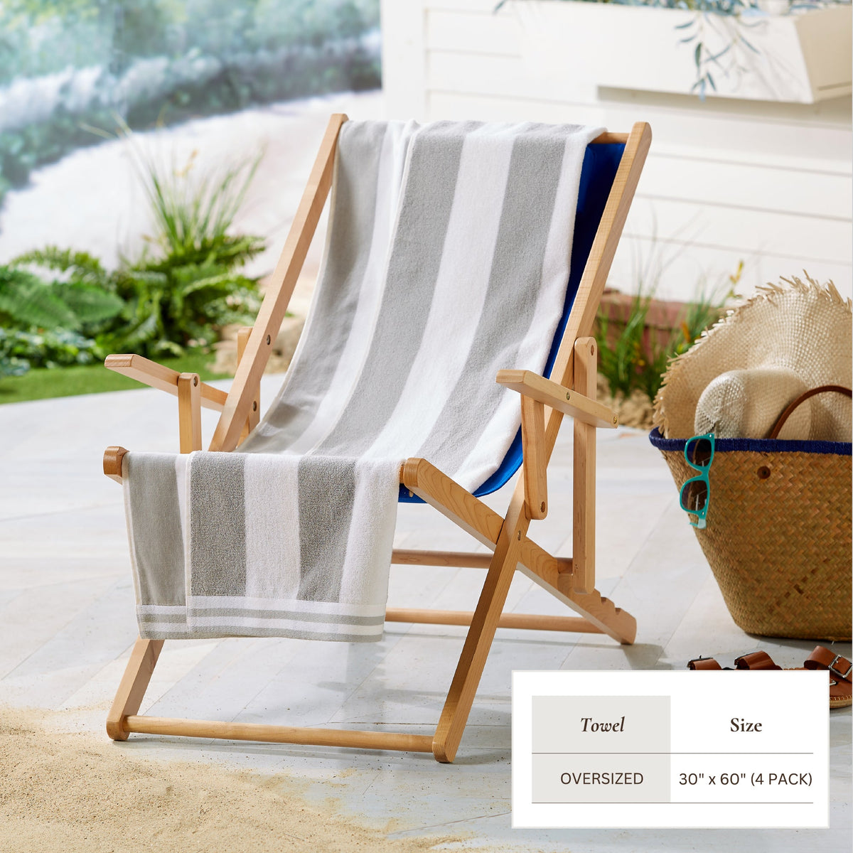 Pastel Striped Cabana Beach Towel – Edgartown Collection – view 23