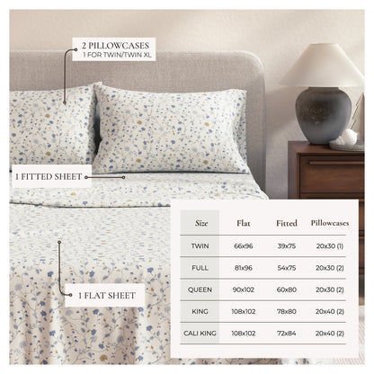 Turkish Cotton Flannel Sheet Set – Winter Floral Collection – view 3