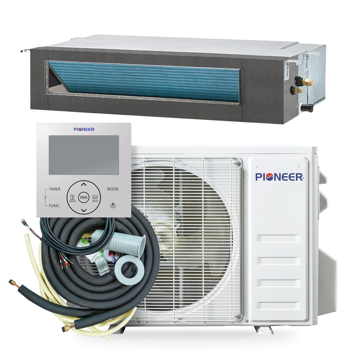Pioneer Quantum Ultra 22,000 BTU 19 SEER2 230V Ceiling Concealed Ducted Mini-Split Air Conditioner Inverter Heat Pump Full Set – view 3