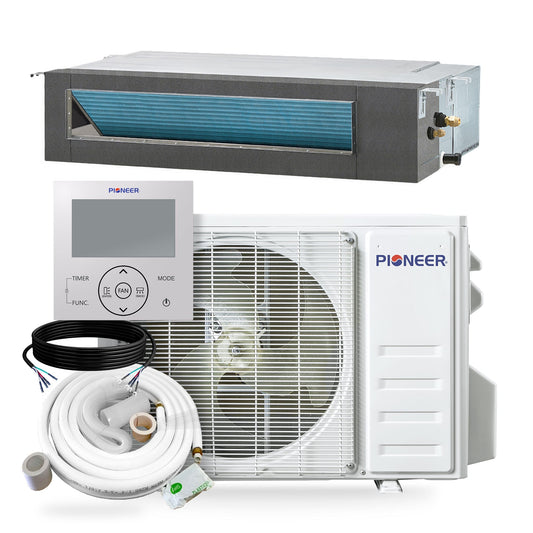 Pioneer Quantum Ultra 22,000 BTU 19 SEER2 230V Ceiling Concealed Ducted Mini-Split Air Conditioner Inverter Heat Pump Full Set