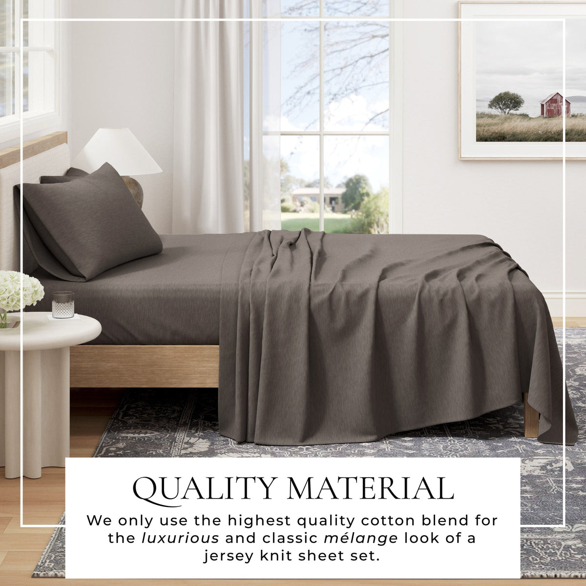 Heathered Jersey Knit Sheet Set – Carmen Collection – view 93