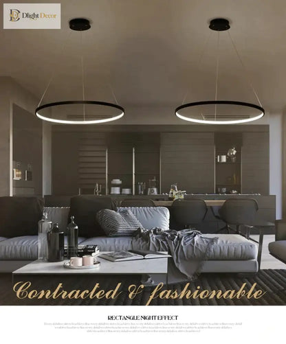 Unveiling Modern Cascading Ring LED Chandelier, Dimmable – view 18