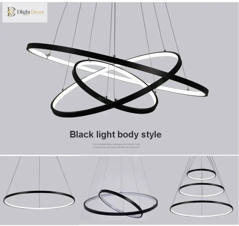 Unveiling Modern Cascading Ring LED Chandelier, Dimmable – view 20