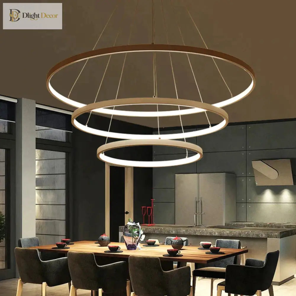 Unveiling Modern Cascading Ring LED Chandelier, Dimmable – view 14