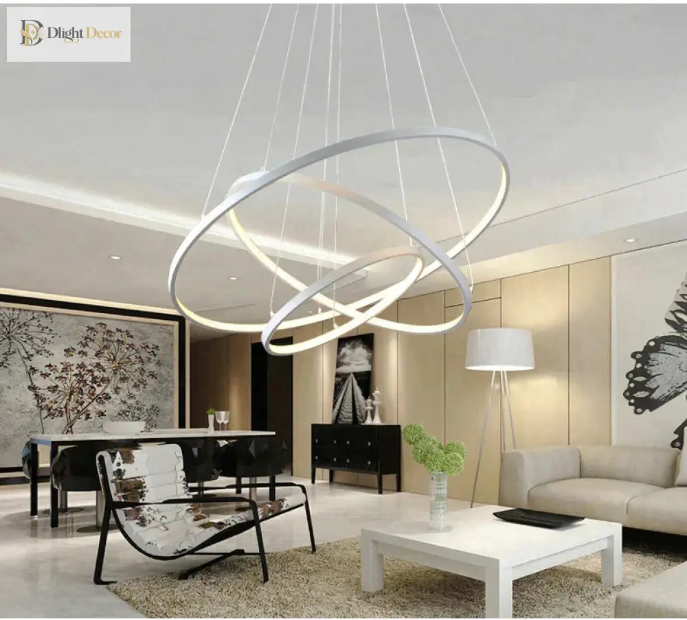 Unveiling Modern Cascading Ring LED Chandelier, Dimmable – view 19