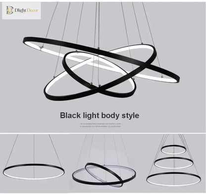 Unveiling Modern Cascading Ring LED Chandelier, Dimmable – view 6
