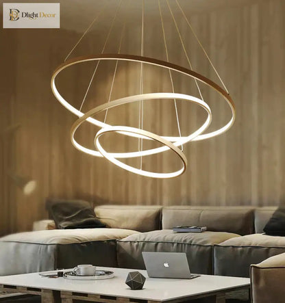 Unveiling Modern Cascading Ring LED Chandelier, Dimmable – view 17