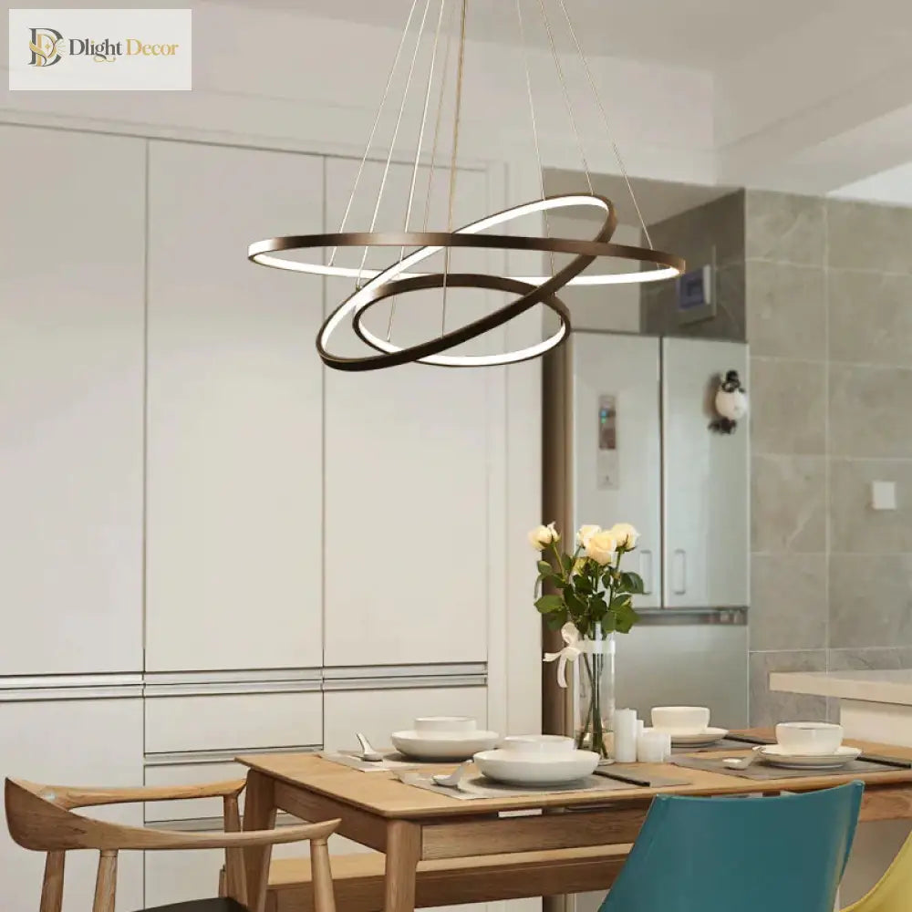 Unveiling Modern Cascading Ring LED Chandelier, Dimmable – view 2