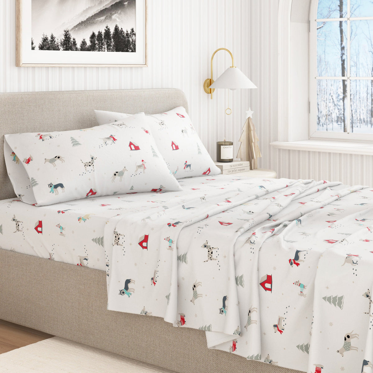 Turkish Cotton Christmas Flannel Sheet Set – Whittaker Collection – view 33