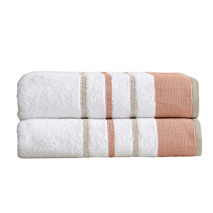 Decorative Cotton Stripe Bath Towel Set – Noelle Collection – view 84