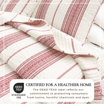 Classic Farmhouse Stripe Reversible Quilt Set – Wesley Collection – view 14