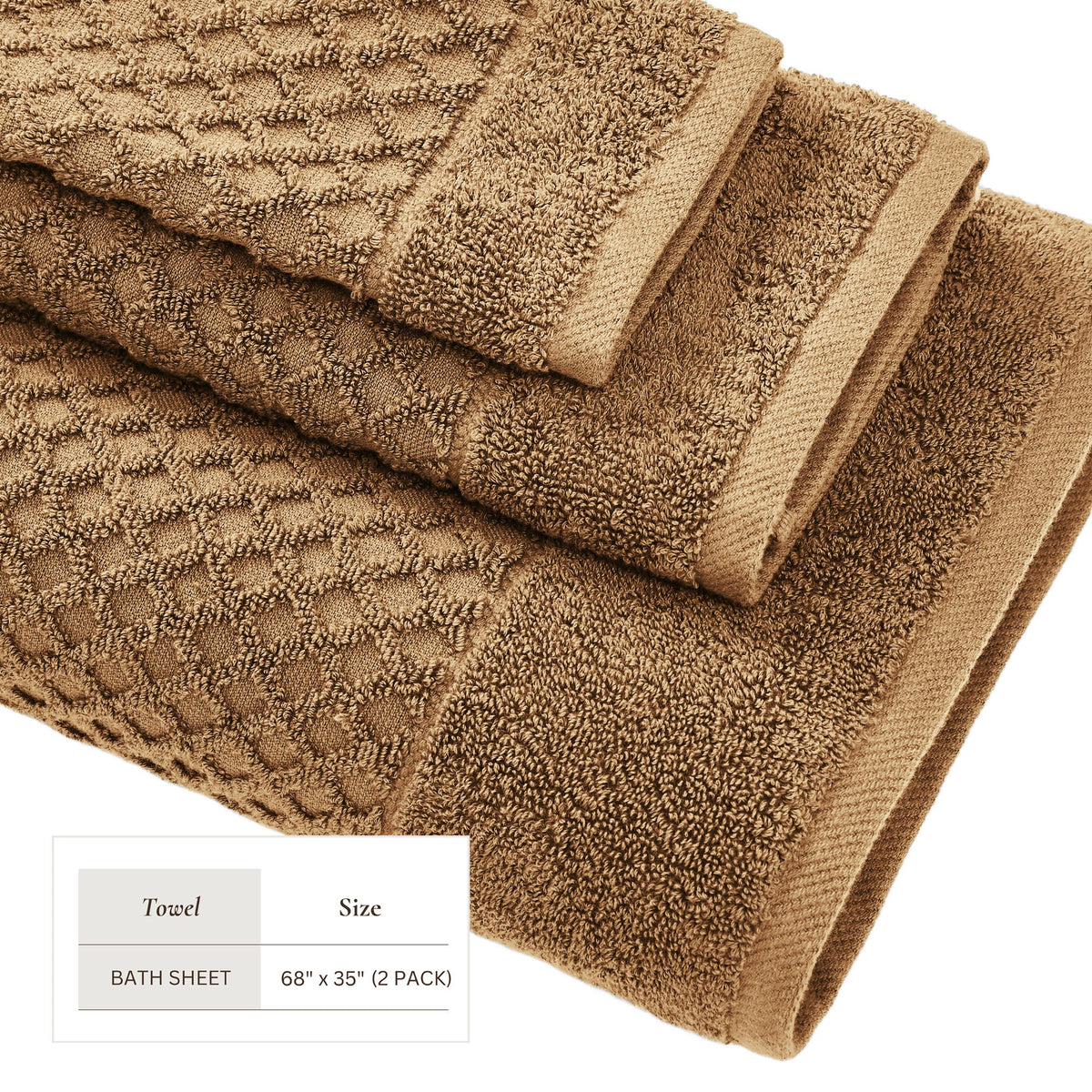Cotton Diamond Waffle Weave Bath Towel Set – Grayson Collection – view 227