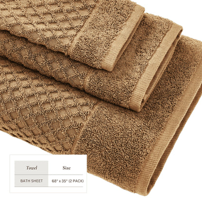 Cotton Diamond Waffle Weave Bath Towel Set – Grayson Collection – view 227