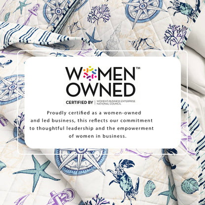 Azure Collection Navy Nautical Coastal Quilt Set – view 5