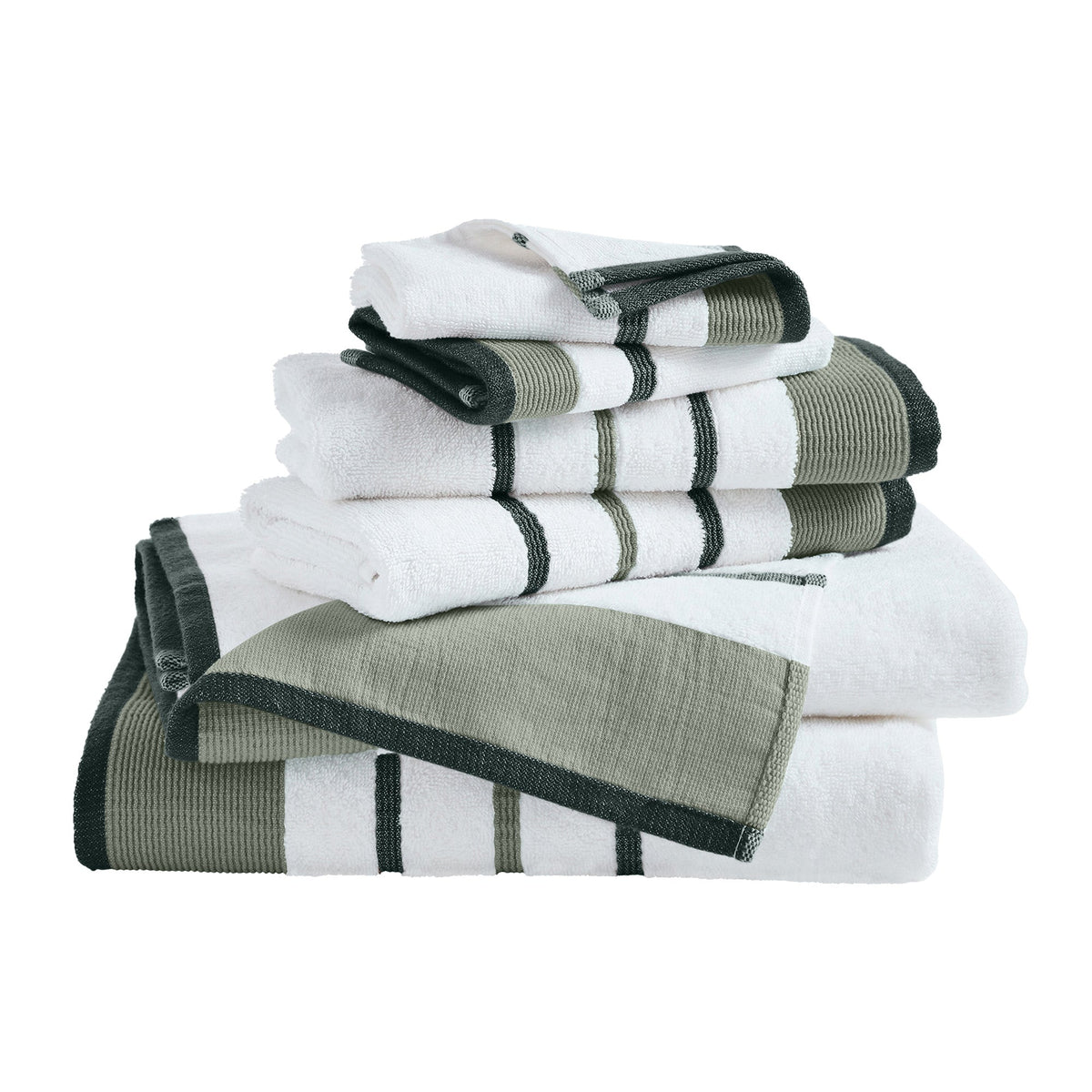 Decorative Cotton Stripe Bath Towel Set – Noelle Collection – view 117