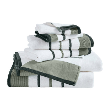 Decorative Cotton Stripe Bath Towel Set – Noelle Collection – view 117