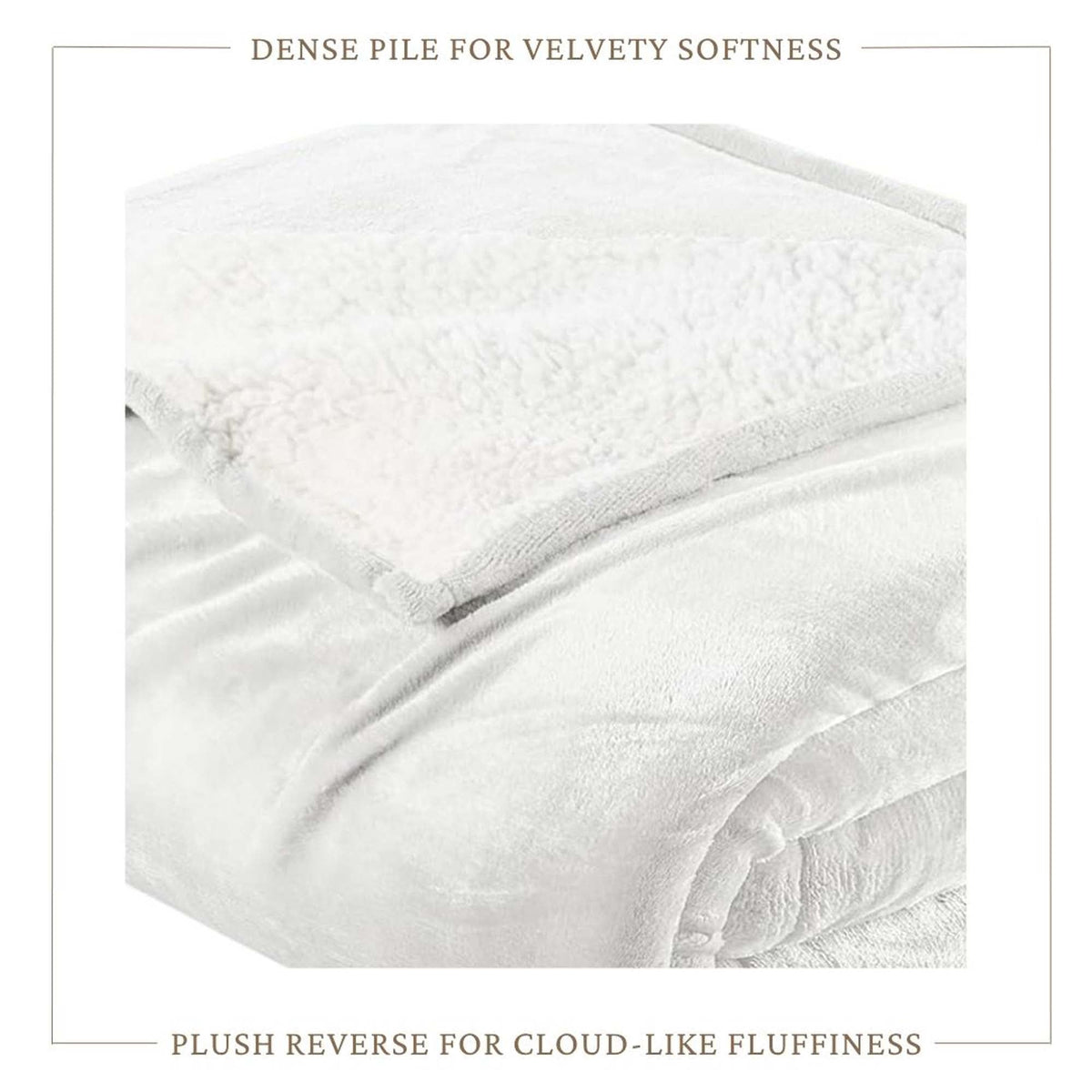 Sherpa Fleece Collection Velvet Plush Sherpa Bed Blanket, Reversible – view 5