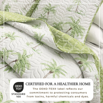 West Palm Trees Coastal Microfiber Quilt Set – Coronado Collection – view 2