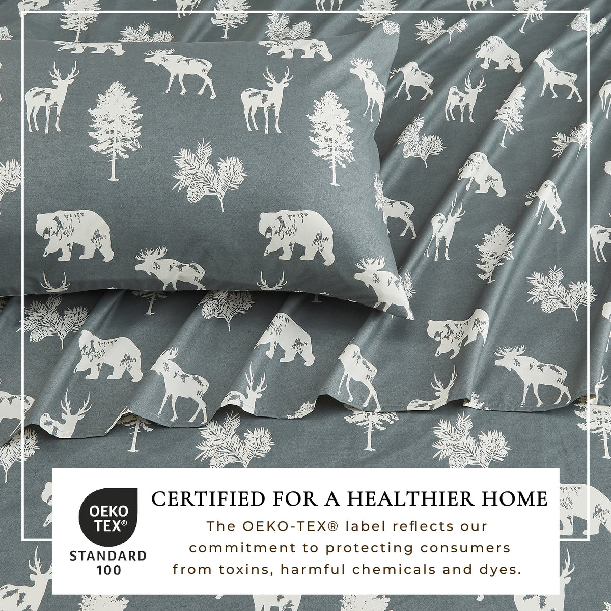 Lodge Print Microfiber Sheet Set – Mountain Ridge Collection – view 17