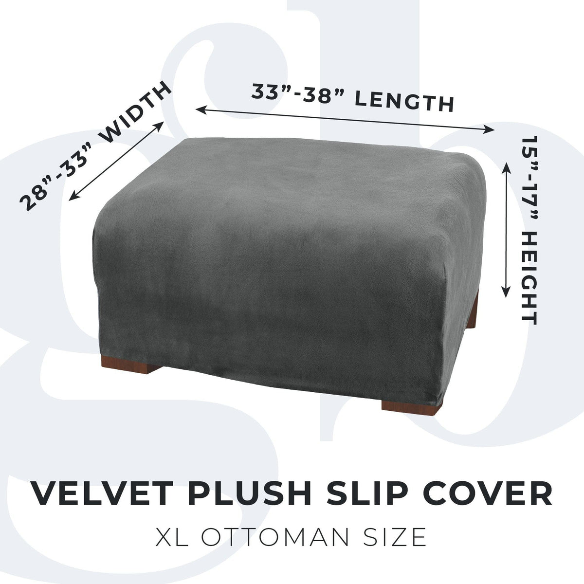 Velvet Stretch Slipcover – Gale Collection Form-Fit Sofa Cover – view 206