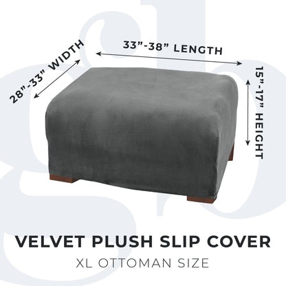 Velvet Stretch Slipcover – Gale Collection Form-Fit Sofa Cover – view 206