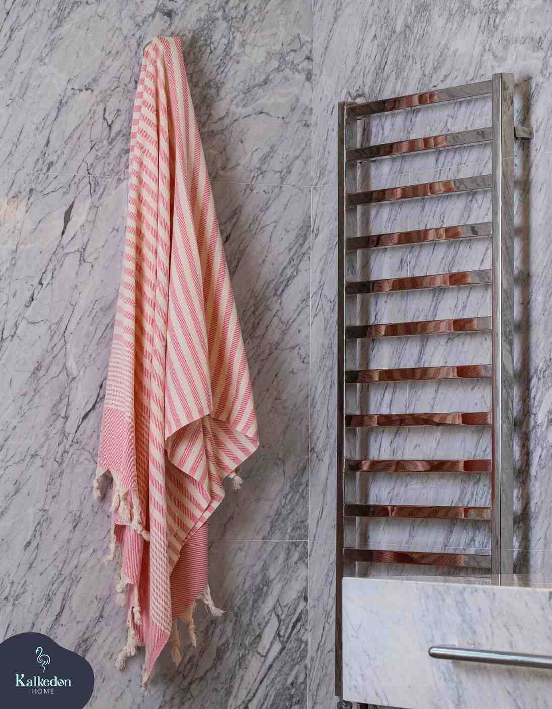 Jacquard Woven Turkish Cotton Peshtemal Towel with Tassels, 38 x 68 Inch – view 2