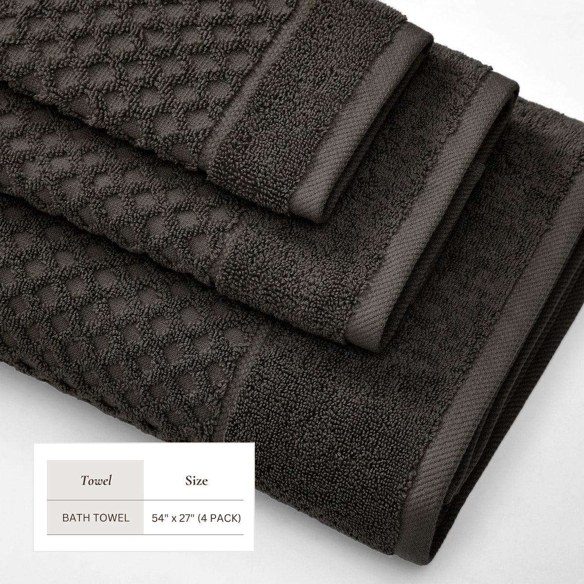 Cotton Diamond Waffle Weave Bath Towel Set – Grayson Collection – view 180