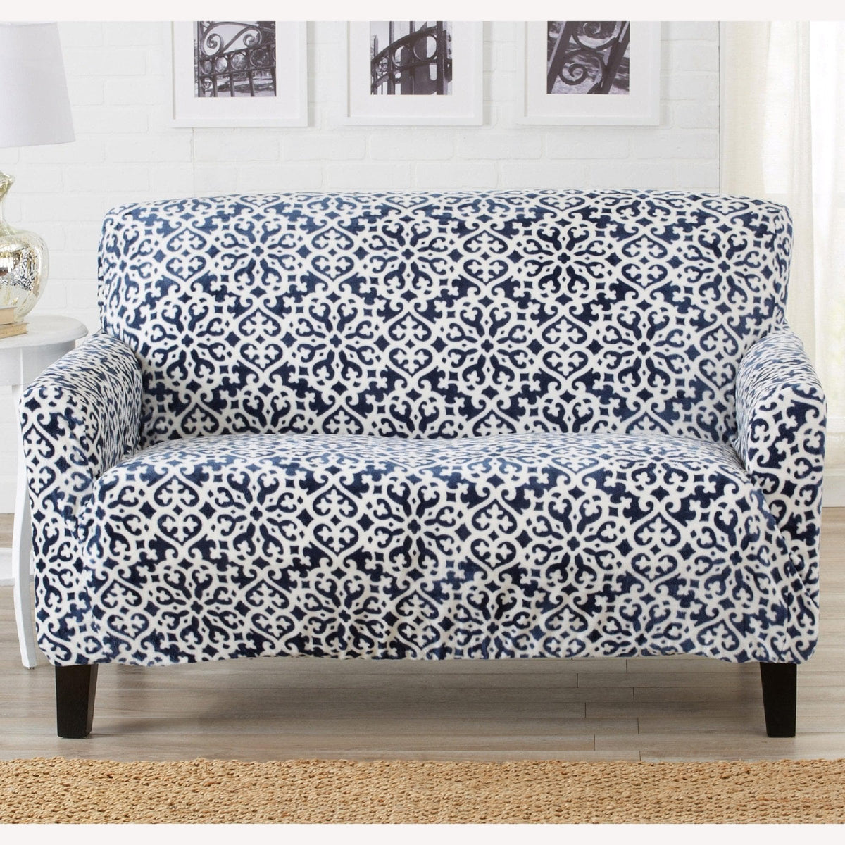 Velvet Stretch Slipcover – Gale Collection Form-Fit Sofa Cover – view 76