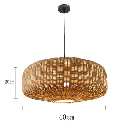 Vintage Retro Handmade Rattan Pendant Light for Dining Room – view 7