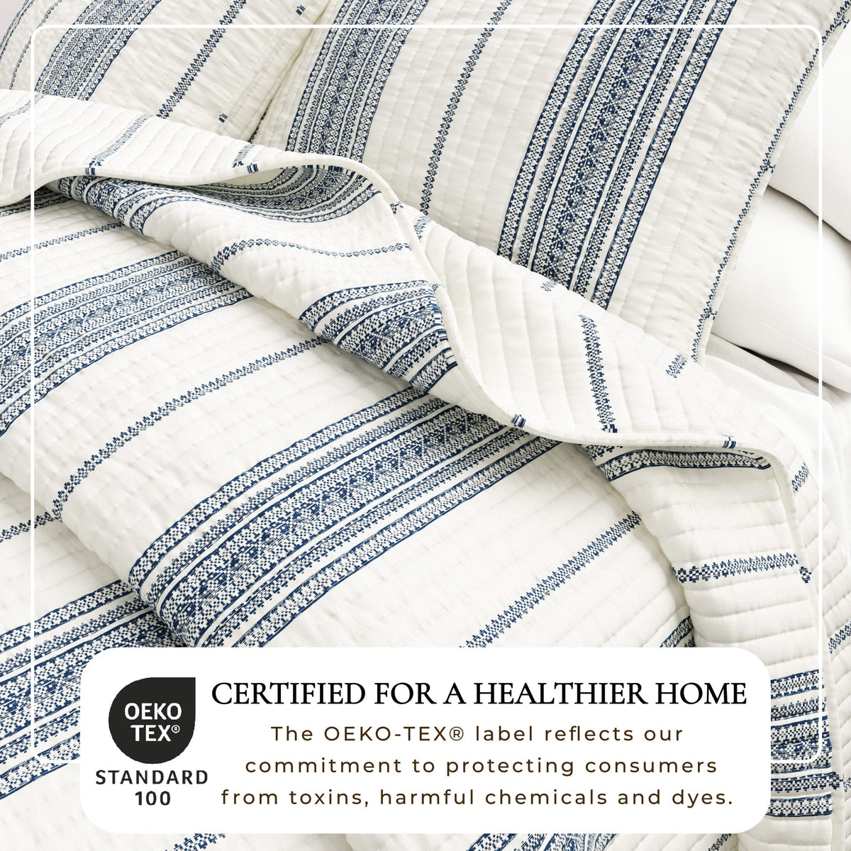 Classic Farmhouse Stripe Reversible Quilt Set – Wesley Collection – view 2